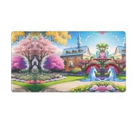 ZZYYDS Grand sous-main de bureau licorne conte de fées pour clavier, base en caoutchouc, motif imprimé complet pour bureau, jeu, ordinateur portable, PC - Noir