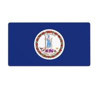 ZZYYDS Grand sous-main drapeau de Virginie pour clavier, base en caoutchouc, motif imprimé complet pour bureau, jeu, ordinateur portable, PC - Noir