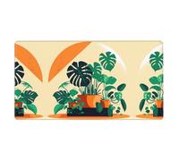 ZZYYDS Grand sous-main en bambou avec dos tortue de dessin animé pour clavier, base en caoutchouc, motif imprimé complet pour bureau, jeu, ordinateur portable, PC, noir
