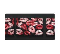 ZZYYDS Grand sous-main pour clavier, base en caoutchouc, motif imprimé pour bureau, jeu, ordinateur portable, PC, noir