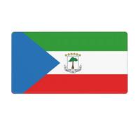 ZZYYDS Grand sous-main pour clavier, motif imprimé drapeau de la Guinée équatoriale, base en caoutchouc, motif imprimé complet pour bureau, jeu, ordinateur portable, PC, noir