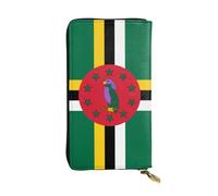 ZZYYDS Portefeuille long en cuir avec drapeau du Commonwealth de la Dominique, 12 emplacements pour cartes de crédit, 3 emplacements pour espèces, compartiment pour pièces de monnaie, unisexe