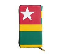 ZZYYDS Portefeuille long en cuir Drapeau du Togo, 12 emplacements pour cartes de crédit, 3 emplacements pour espèces, compartiment pour pièces de monnaie, unisexe