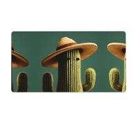 ZZYYDS Sombrero Cactus Grand sous-main pour clavier, base en caoutchouc, motif imprimé complet pour bureau, jeu, ordinateur portable, PC Noir