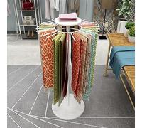 ZZYYZZ Présentoir pour écharpe, étagère de Rangement rotative à 360° pour écharpe, Porte-vêtements au Sol, Grande capacité 45 tiges de Suspension,Blanc
