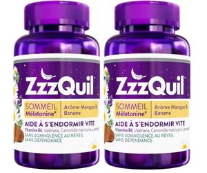 ZZZQUIL SOMMEIL AROME MANGUE BANANE 60 gommes (Lot de 2)